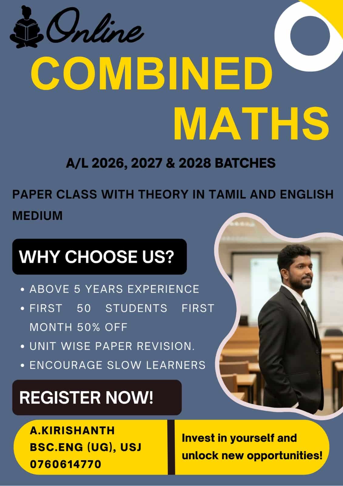2026,2027 and 2028 Combined Maths for tamil and English medium students